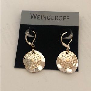 Weingeroff earrings round gold and silver